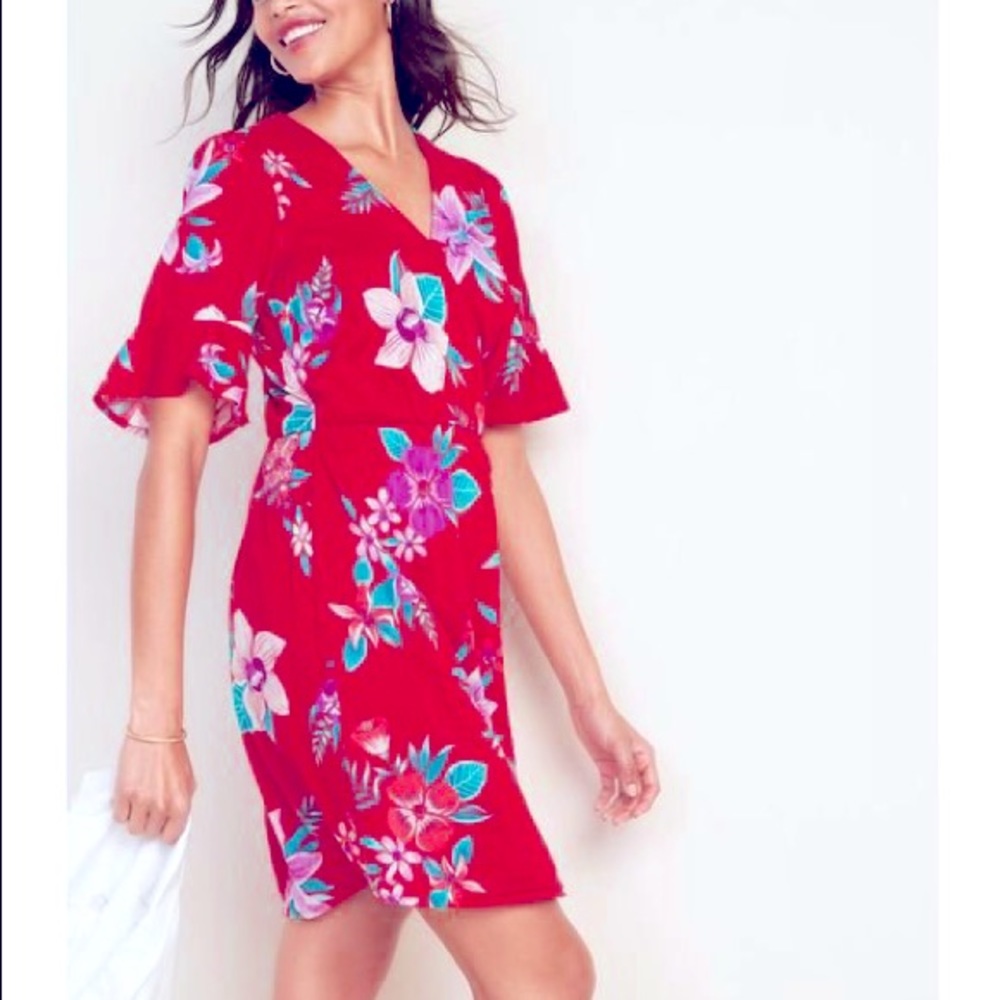 Old Navy sz.L tall Hawaiian floral wrap midi dress